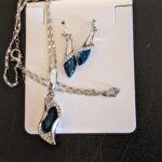 Sapphire Necklace With Earrings Set