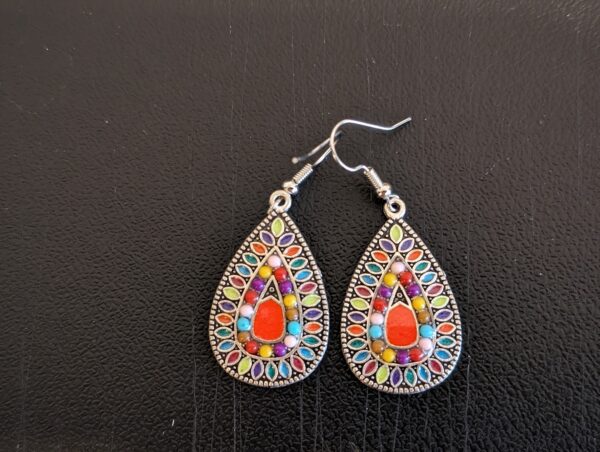 Hand Made Bohemian Earrings Red