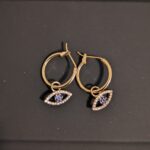 Woman’s Golden Evil Eye Earring