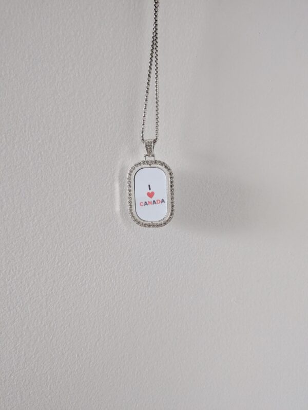 I Heart Canada Dog Tag Pendant With Chain