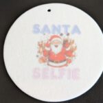 Santa Selfie Christmas Round Felt Ornament